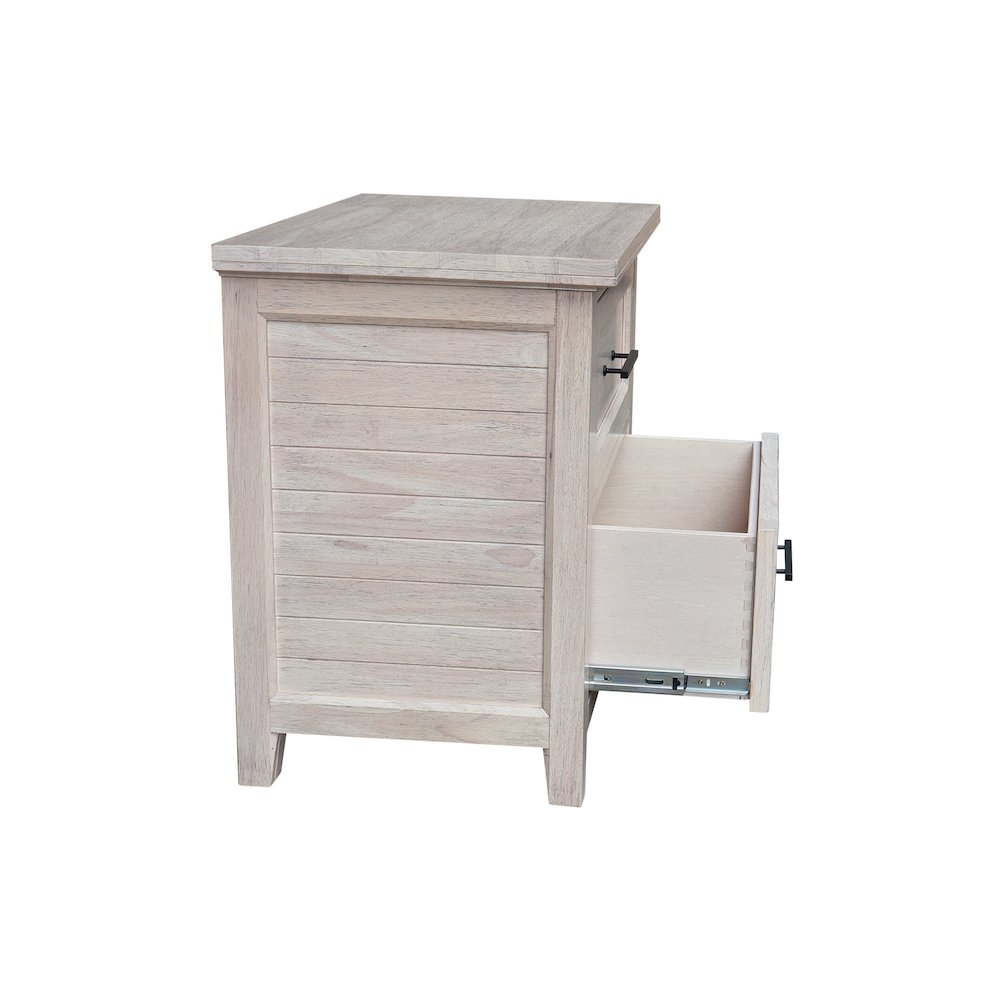 2-Drawer Nightstand, Extra-Deep Macchiato Brown Bedside Chest. Picture 6