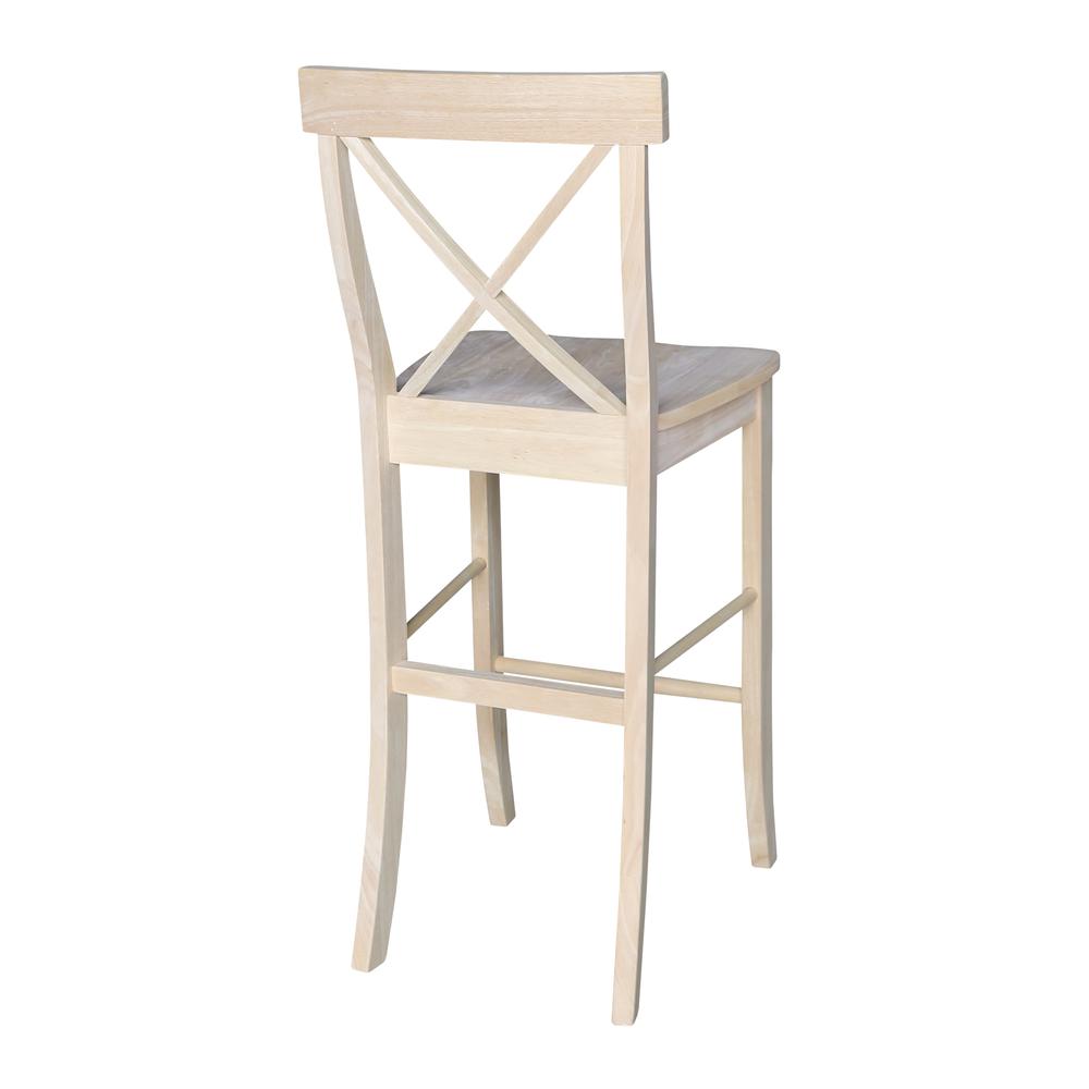 X-Back Stool - 30" Seat Height, Unfinished. Picture 10