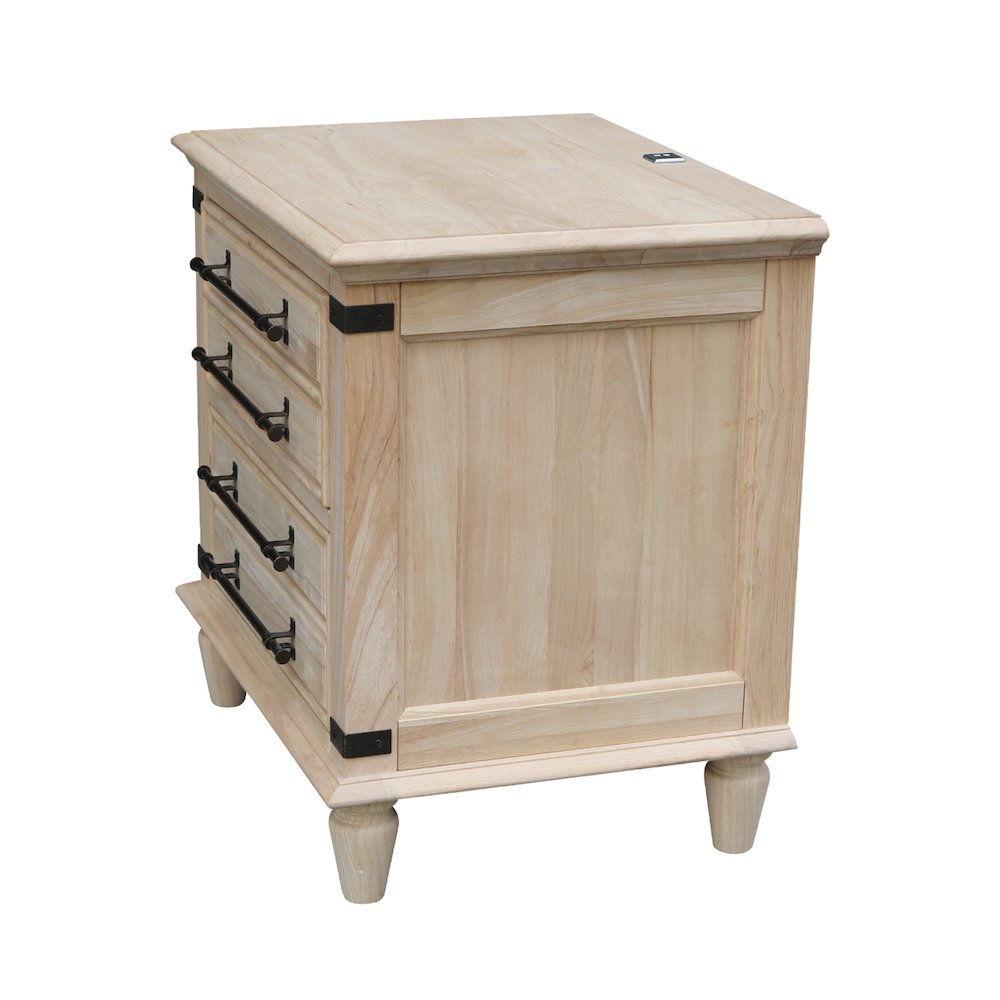 2-Drawer Nightstand with USB Charging, Wide Ready to Finish Bedside Chest. Picture 4