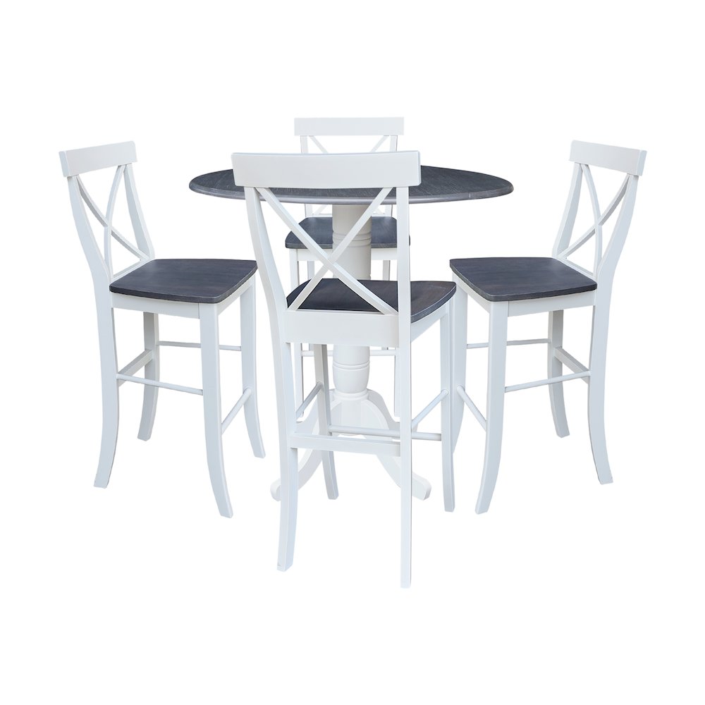 42" Round Pedestal Table with Four Bar Height Stools. Picture 1