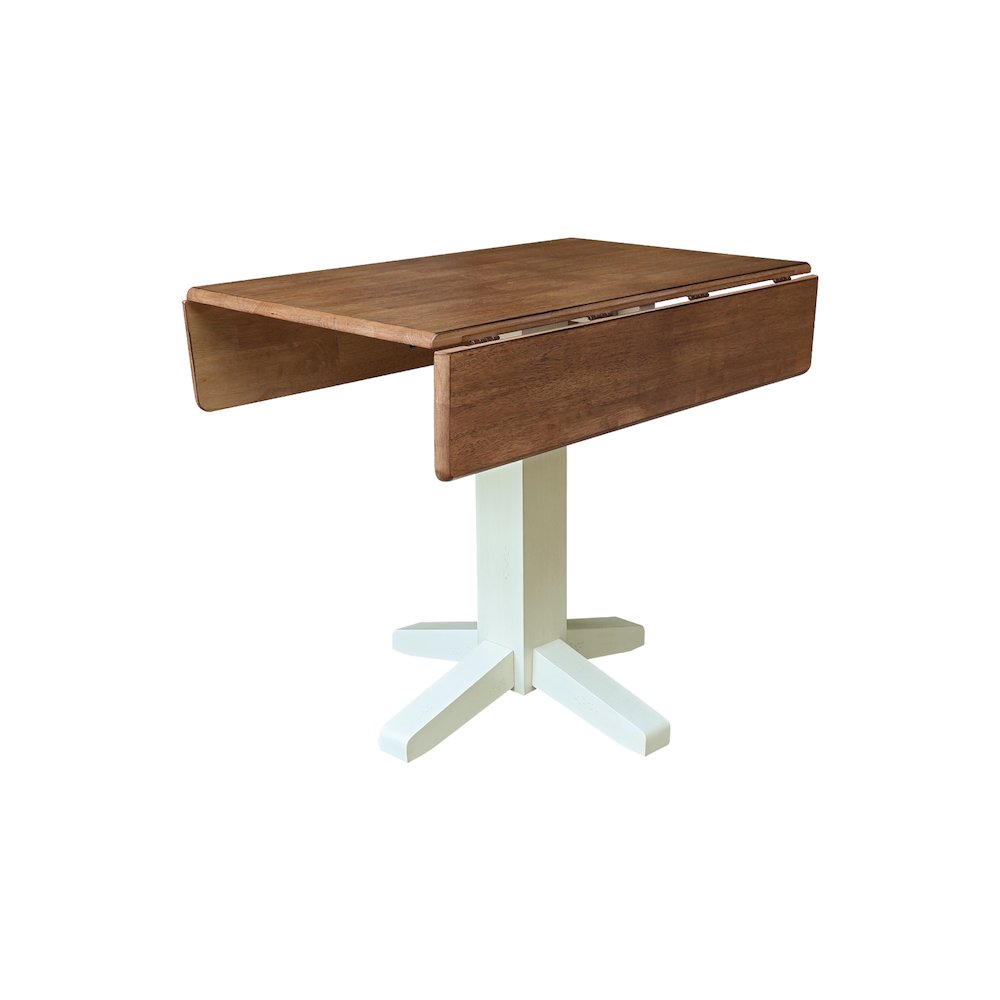 Solid Wood 36" Square Dual Drop Leaf Dining Table. Picture 6