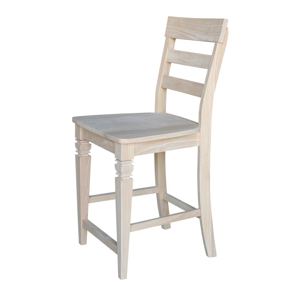 Java Counter height Stool - 24" Seat Height, Unfinished. Picture 5