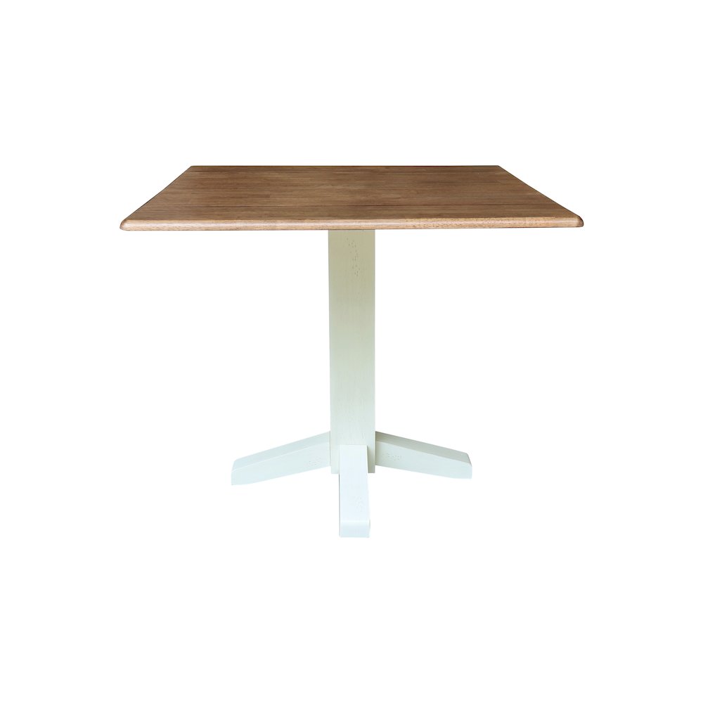 Solid Wood 36" Square Dual Drop Leaf Dining Table. Picture 4