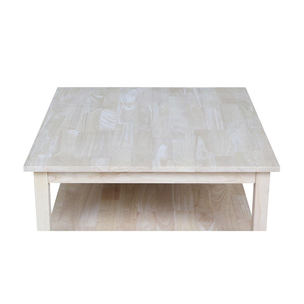 Solano Square Coffee Table, Unfinished. Picture 2