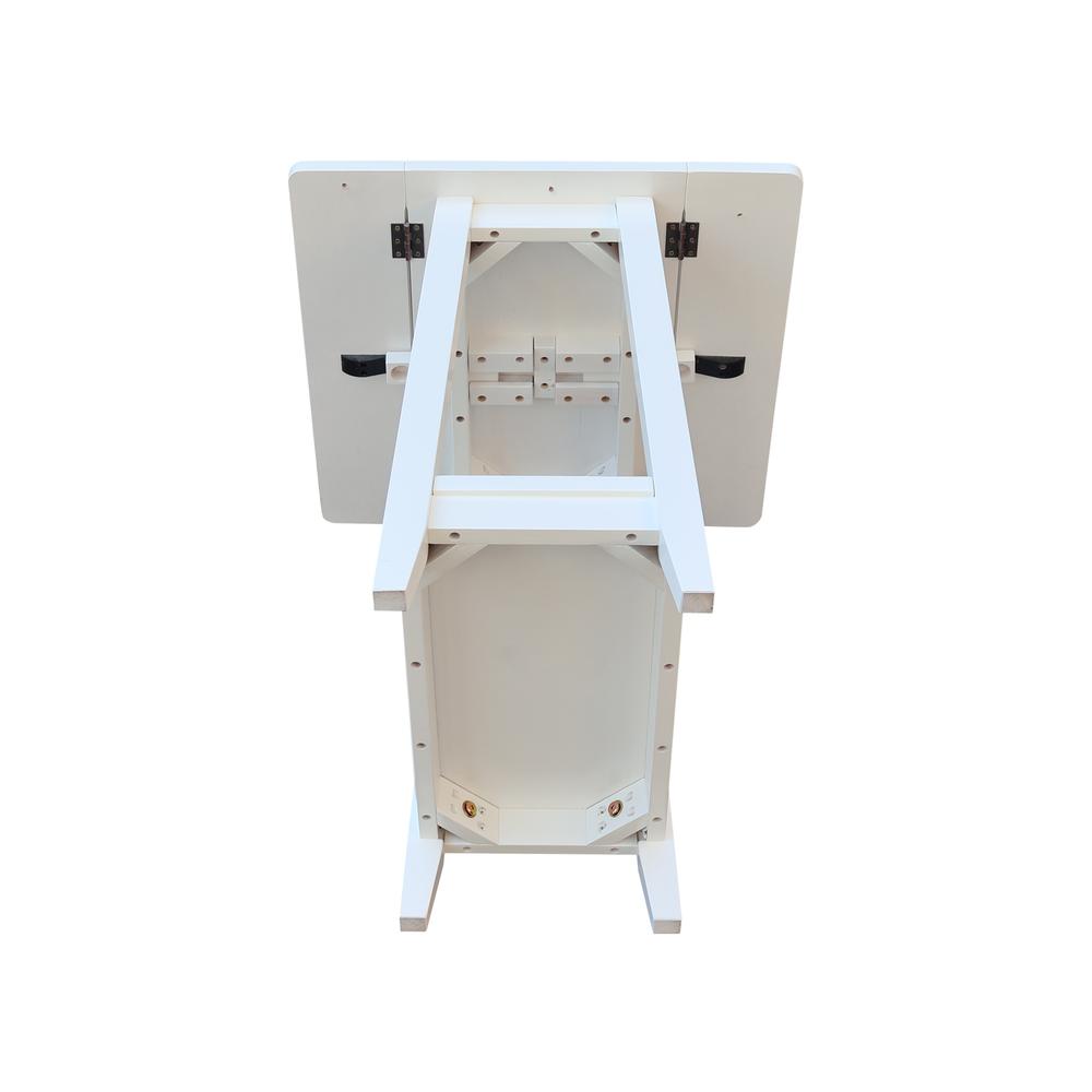 Solid Wood Square Drop Leaf Side Table in White. Picture 7