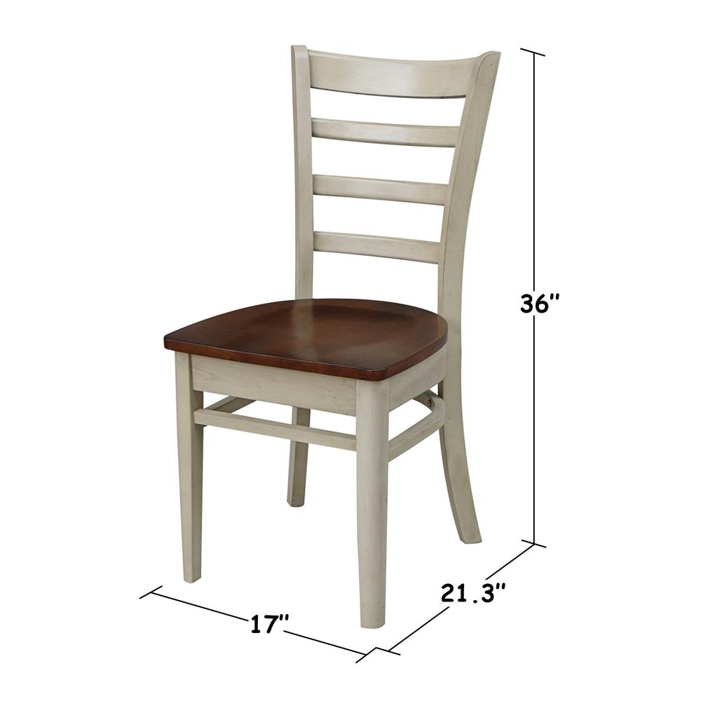 Set of Two Emily Side Chairs, Antiqued Almond/Espresso. Picture 10