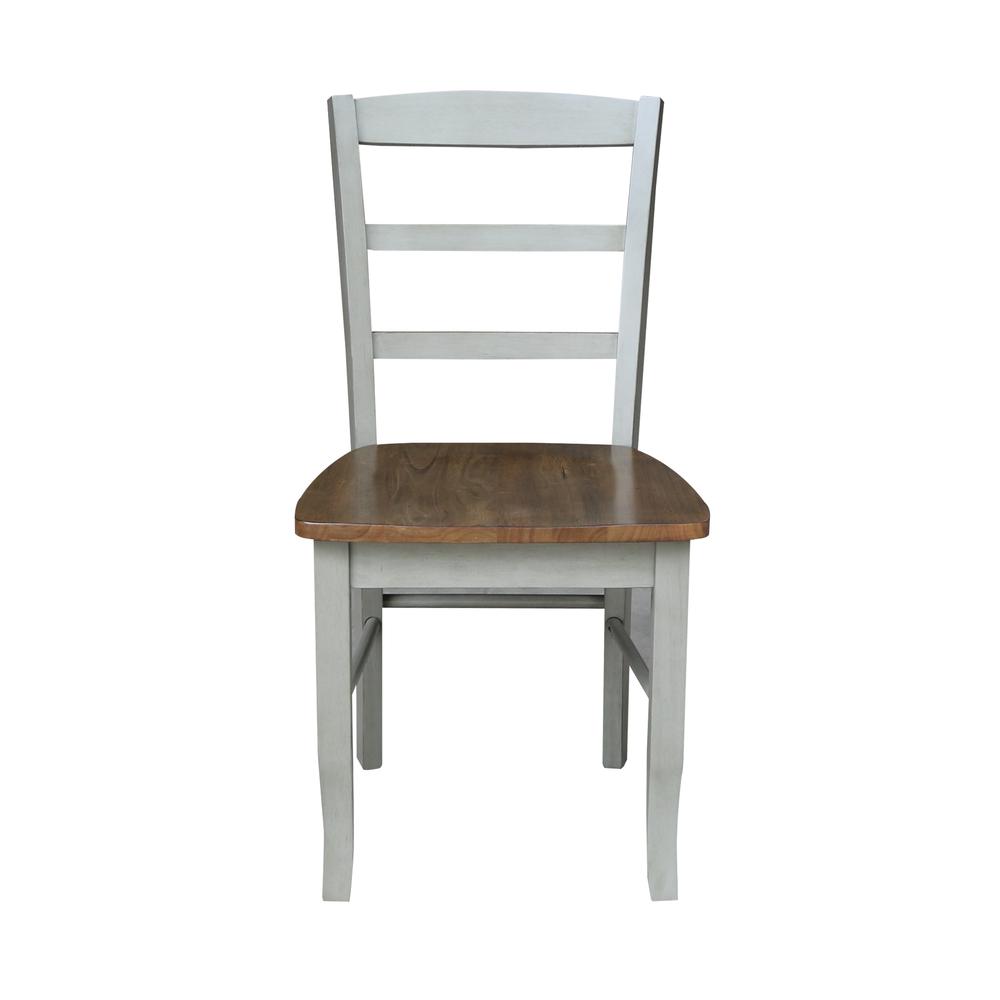 Madrid Ladderback Chairs - Set of 2, Hickory/Stone. Picture 3