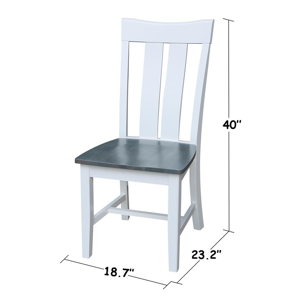Set of Two Vineyard Curved X Back Chairs, White/Heather gray. Picture 8