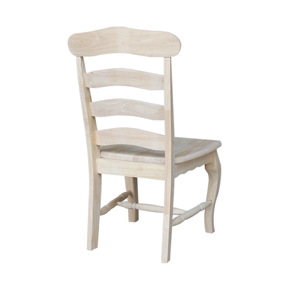 Set of Two Country French Chairs with Solid Seats, Unfinished. Picture 9