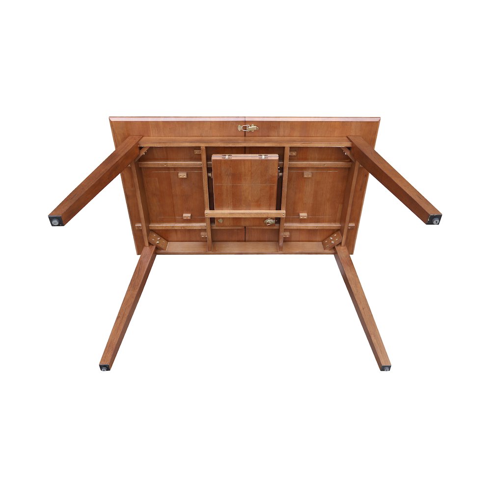 60" Butterfly Extension Dining Table, Rich Bourbon Oak Transitional Dining Table. Picture 9