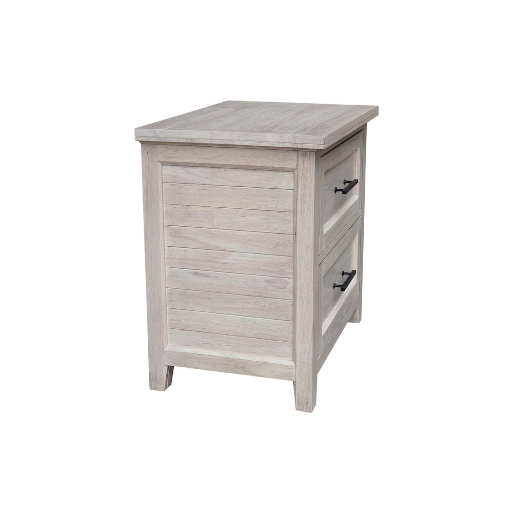 2-Drawer Nightstand, Extra-Deep Macchiato Brown Bedside Chest. Picture 4