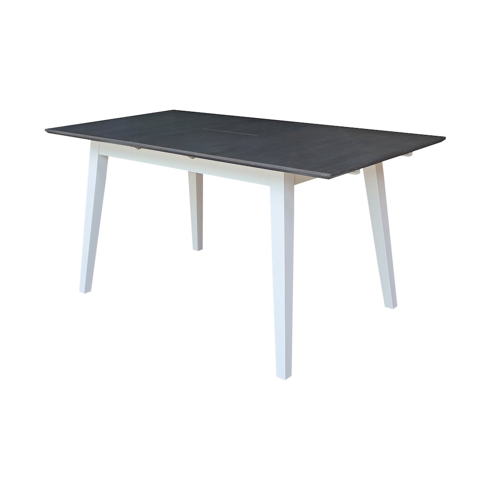 60" Butterfly Extension Dining Table, Two-Tone Farmhouse Kitchen Table. Picture 1