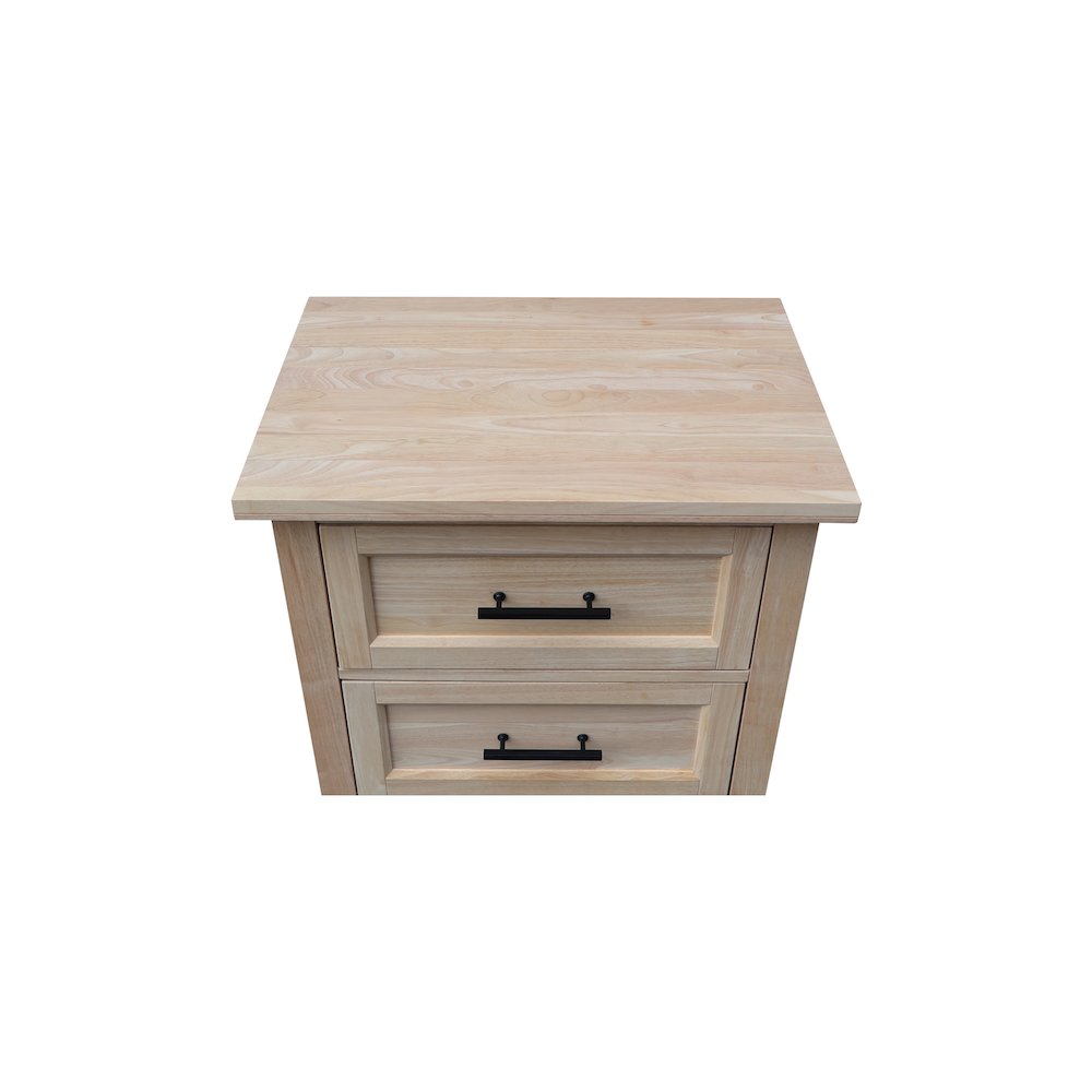 2-Drawer Nightstand, Extra-Deep Unfinished Ready to Finish Bedside Chest. Picture 9