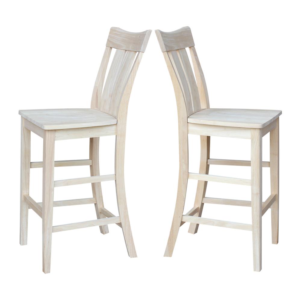 Ava Bar height Stool - 30" Seat Height, Unfinished. Picture 4