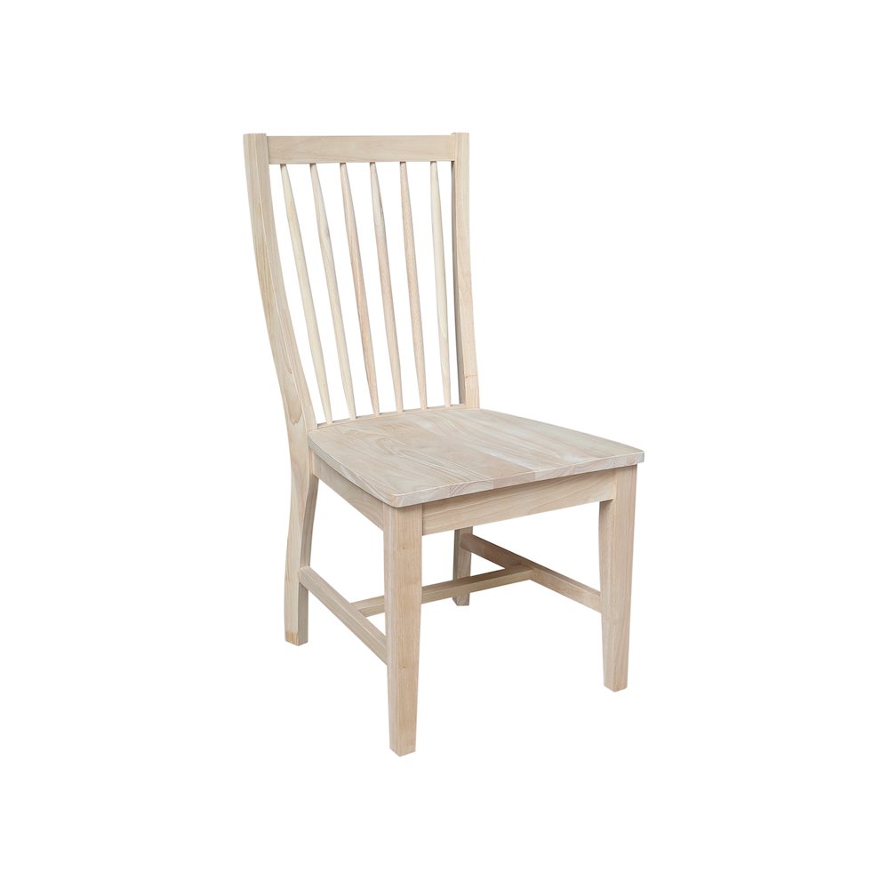 Set of Two Solid Wood Audrey Dining Chairs, Unfinished. Picture 4