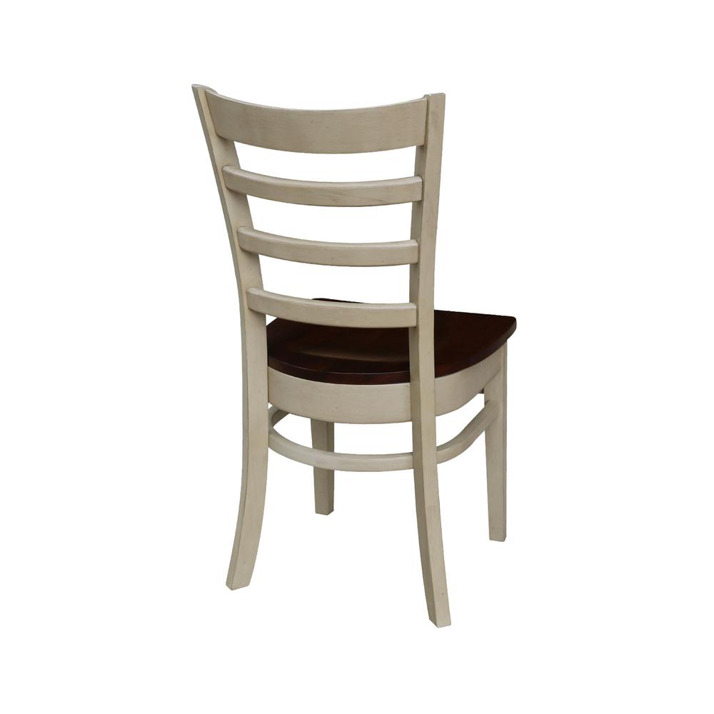 Set of Two Emily Side Chairs, Antiqued Almond/Espresso. Picture 9