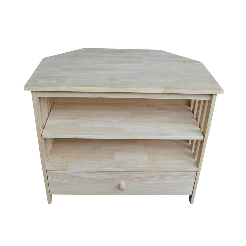 Mission Corner Entertainment / TV Stand, Unfinished. Picture 2