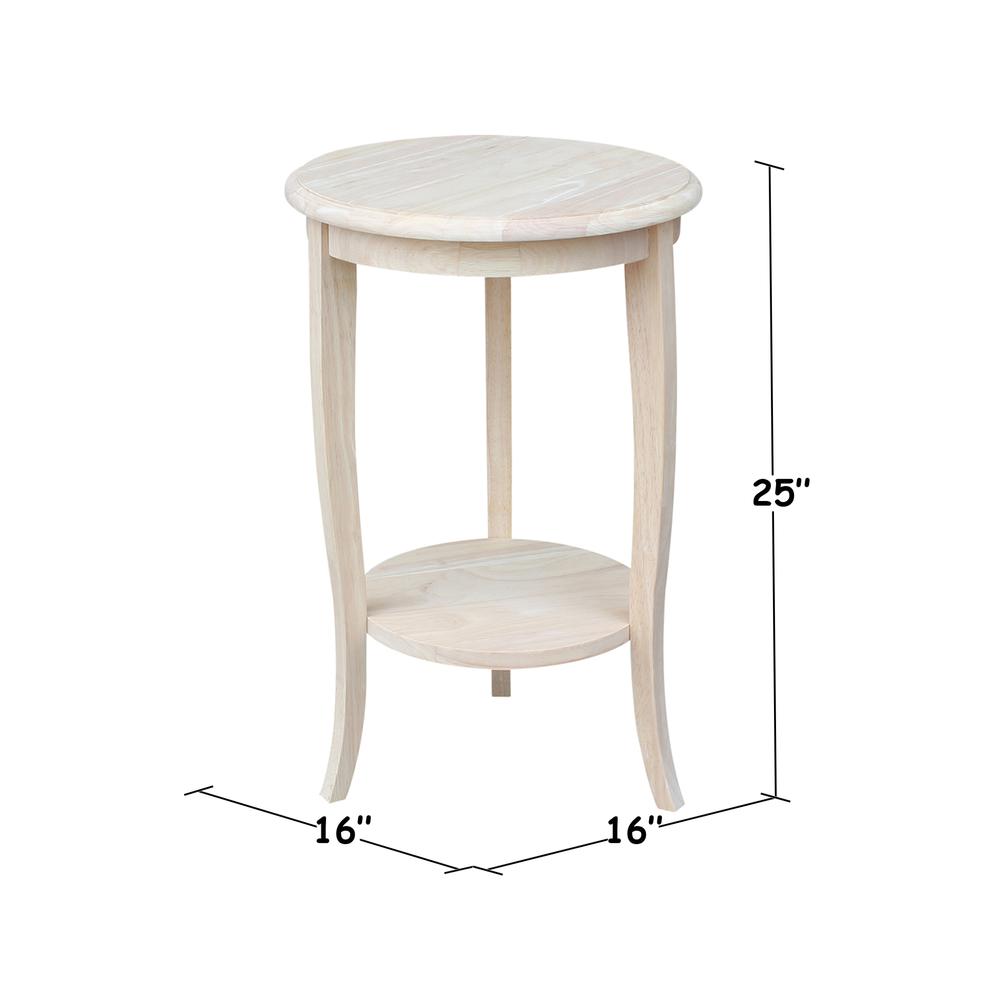 Cambria Round End Table, Unfinished. Picture 5