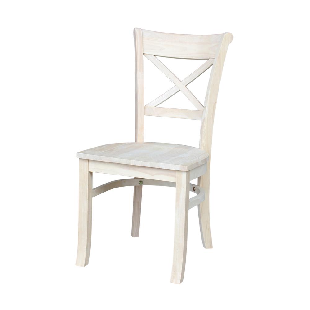 Set of Two Charlotte X-Back Chairs, Unfinished. Picture 8