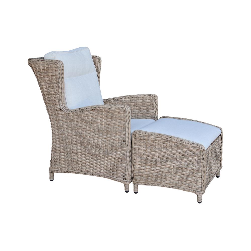 Outdoor Wicker Patio Lounge Chair with Cushion. Picture 2