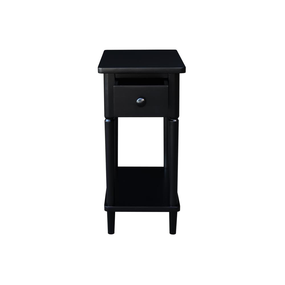 Solid Wood Narrow Side Table in Black. Picture 3