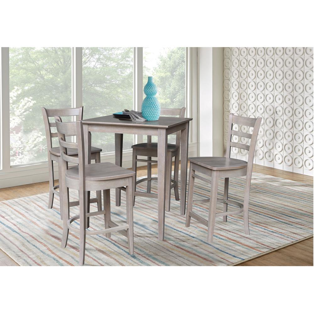 30" x 30" Counter Height Table with 4 Emily Counter Height Stools - 5 Piece Set. Picture 1