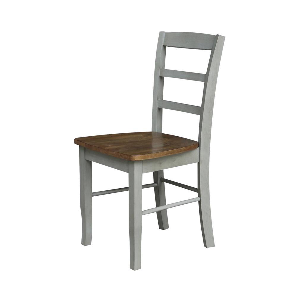 Madrid Ladderback Chairs - Set of 2, Hickory/Stone. Picture 5