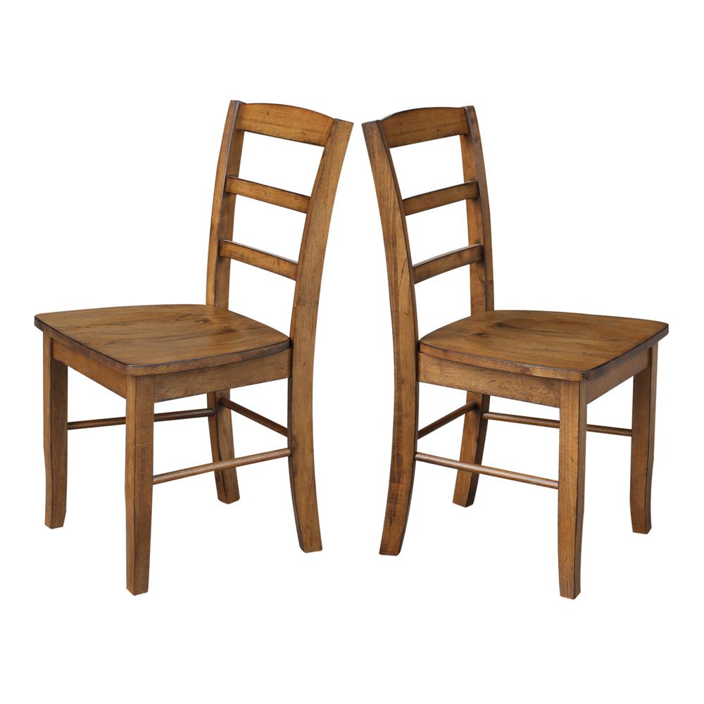 Set of Two Madrid Ladderback Chairs, Pecan. Picture 1