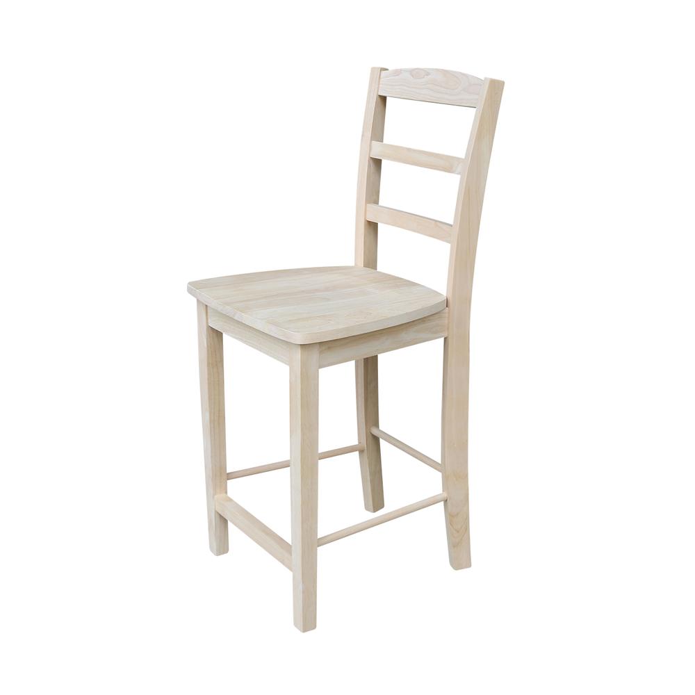 Madrid Counter height Stool - 24" Seat Height, Unfinished. Picture 6
