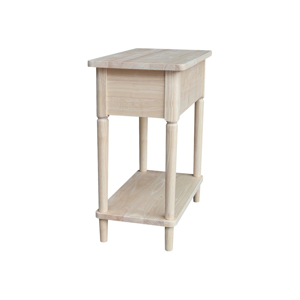 Solid Wood Narrow Side Table, Unfinished. Picture 5