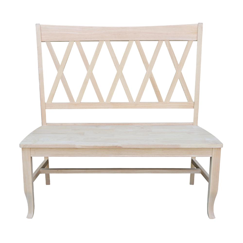 Double X-Back Bench , Unfinished. Picture 6