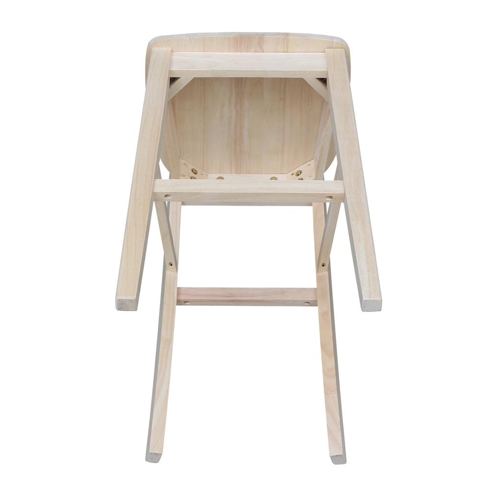 Mission Bar height Stool - 30" Seat Height , Unfinished. Picture 3