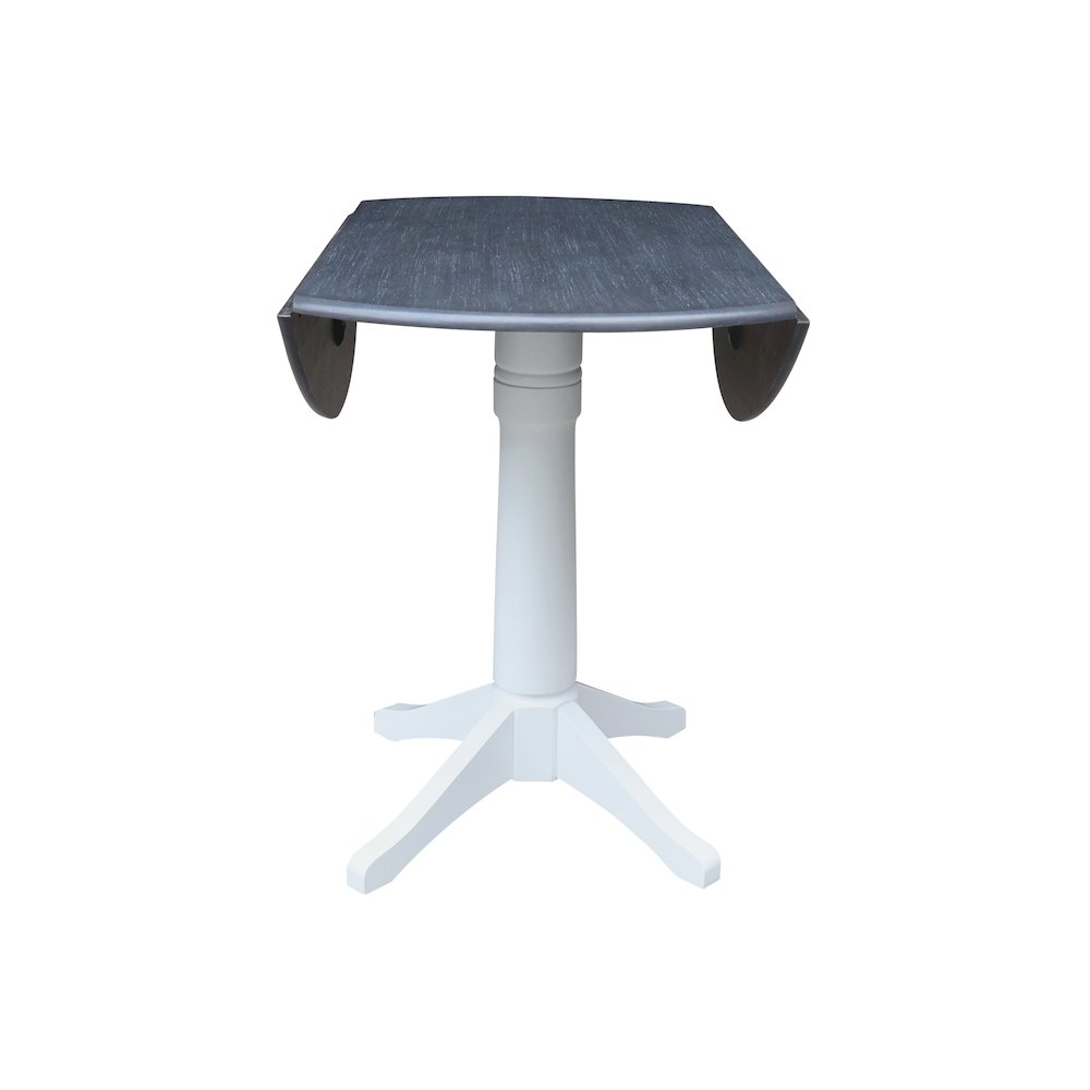 42" Round Dual Drop Leaf Pedestal Table,  36.3"H. Picture 5