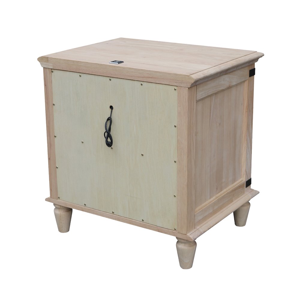2-Drawer Nightstand with USB Charging, Wide Ready to Finish Bedside Chest. Picture 5