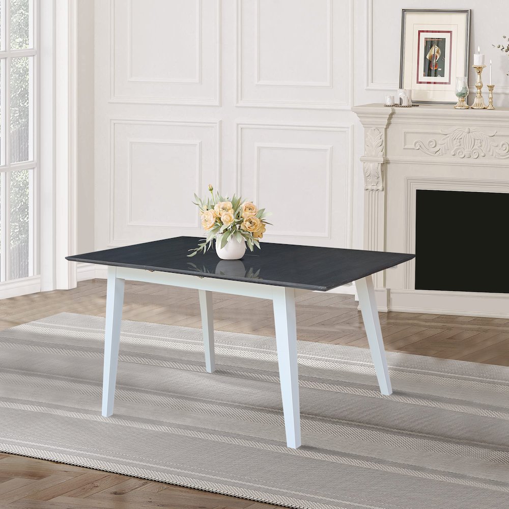 60" Butterfly Extension Dining Table, Two-Tone Farmhouse Kitchen Table. Picture 2