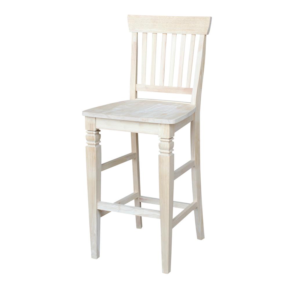 Seattle Bar height Stool - 30" Seat Height, Unfinished. Picture 1