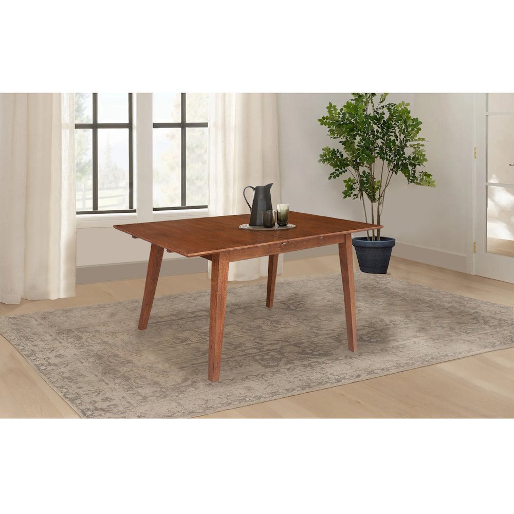 60" Butterfly Extension Dining Table, Rich Bourbon Oak Transitional Dining Table. Picture 2