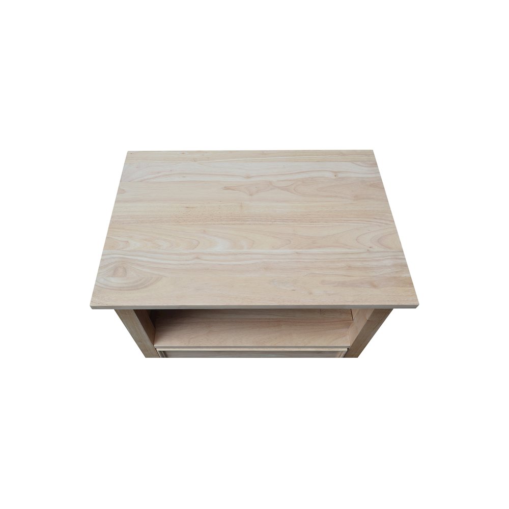 Solid Wood 1-Drawer Nightstand, Ready to Finish Hardwood Bedside Table. Picture 11
