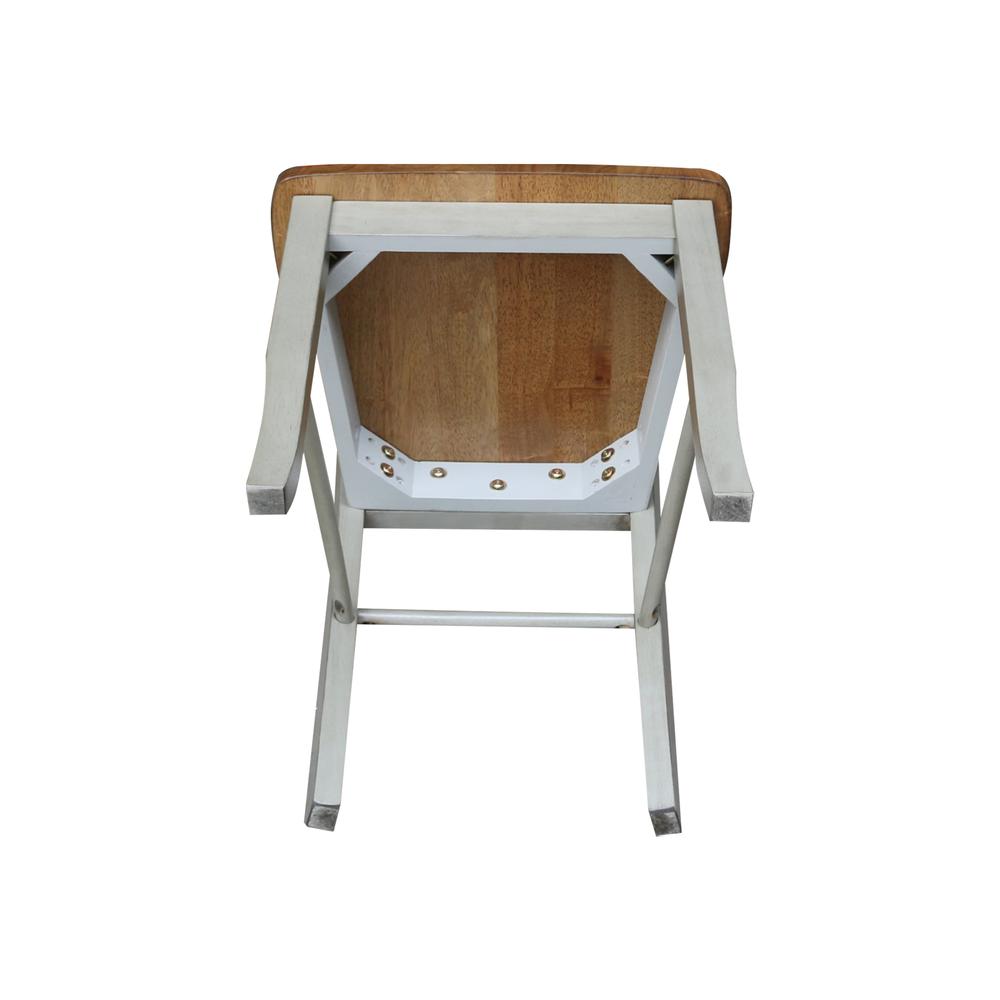 Madrid Ladderback Chairs - Set of 2, Hickory/Stone. Picture 9