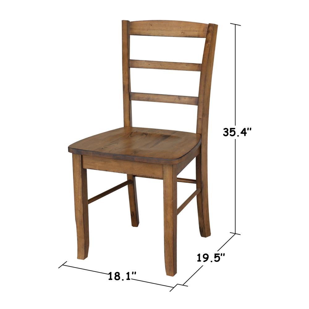 Set of Two Madrid Ladderback Chairs, Pecan. Picture 9