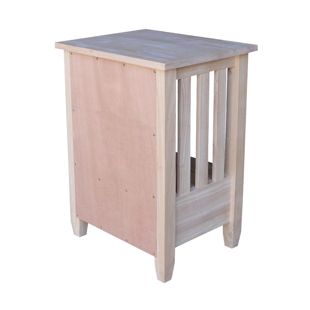 Mission Tall End Table Includes Drawer , Unfinished. Picture 11