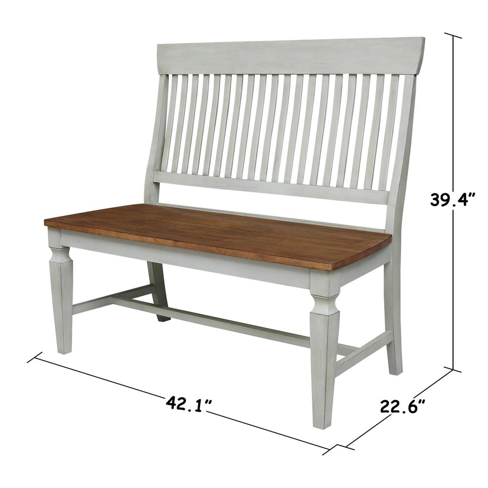 Vista Slatback Bench, Hickory/Stone. Picture 2