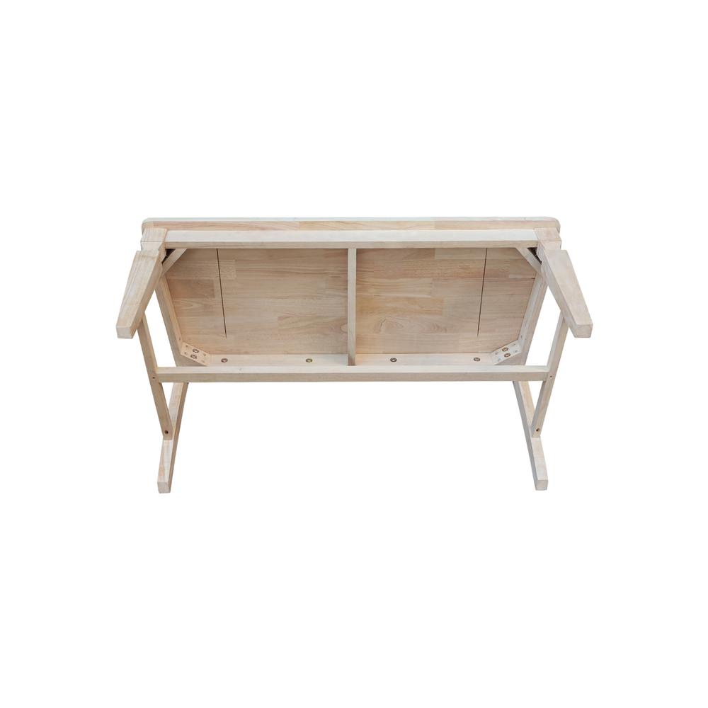 Vista Slat Back Solid Wood Bench - Unfinished. Picture 6