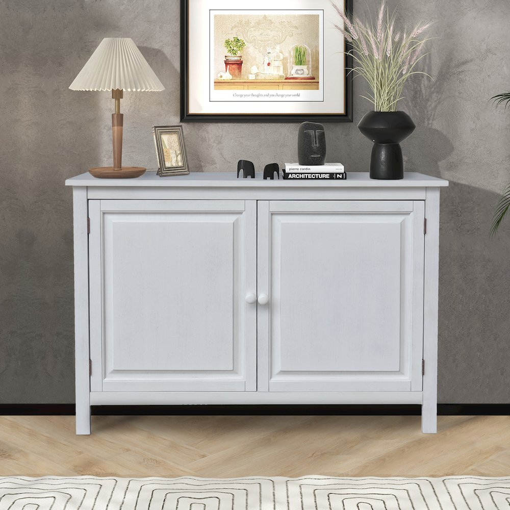34" High Solid Wood Hall Storage Cabinet Cupboard. Picture 7