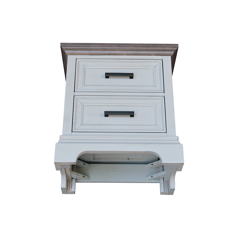 2-Drawer Nightstand with USB Charging, Mist & Heather Gray Bedside Table. Picture 11