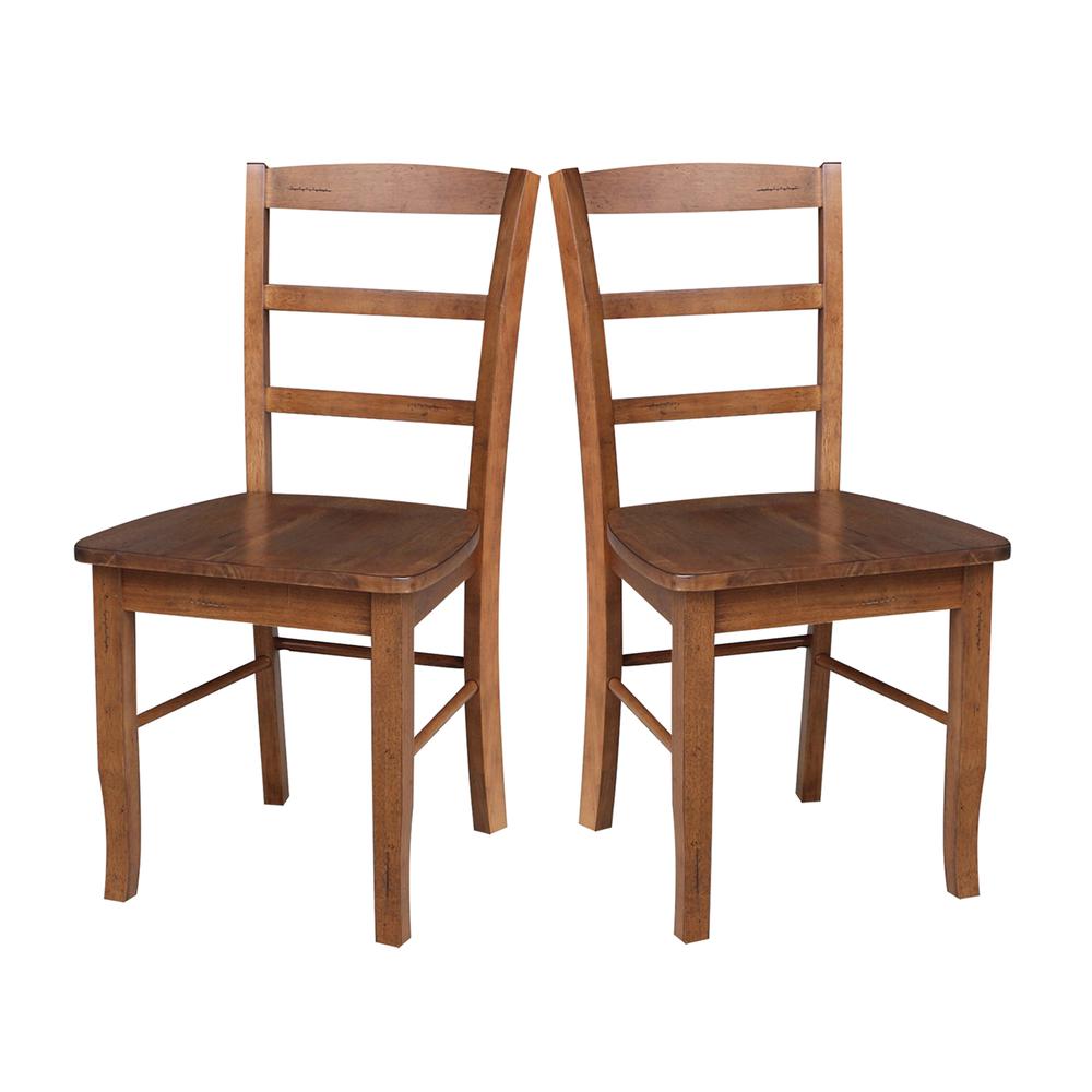 Madrid Ladderback Chairs - Set of 2, Distressed Oak. Picture 2