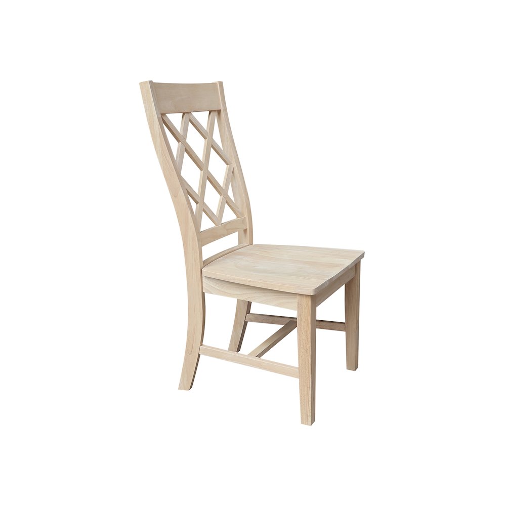 Set of Two Solid Wood Dining Chairs, Unfinished. Picture 7