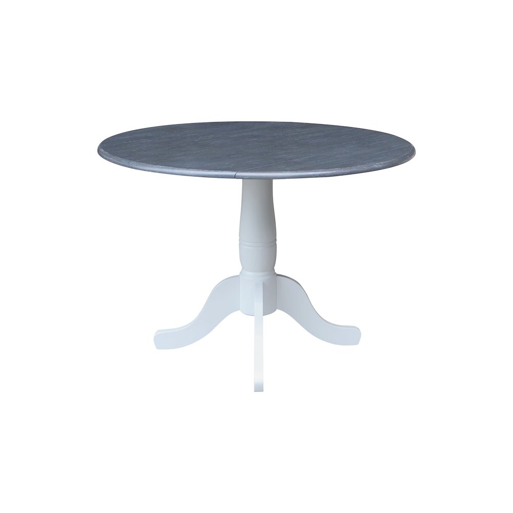 42" Round Dual Drop Leaf Pedestal Dining Table, 29.5" High. Picture 2