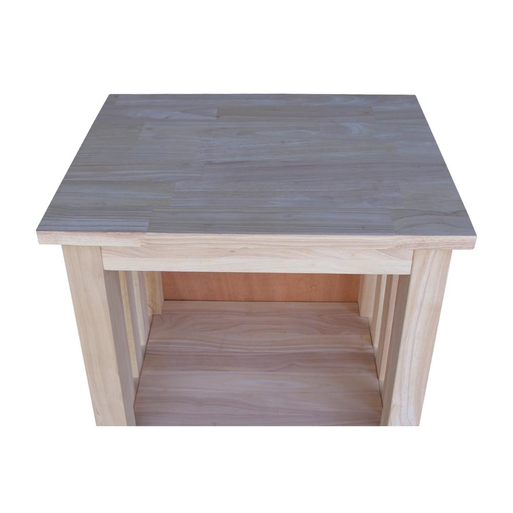Mission Tall End Table Includes Drawer , Unfinished. Picture 9