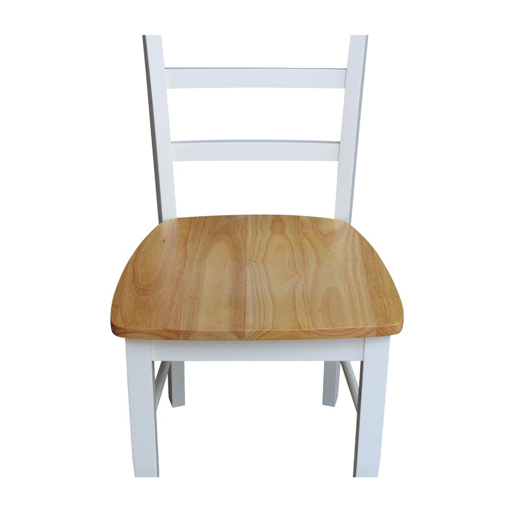 Set of Two Madrid Ladderback Chairs, White / Natural. Picture 2